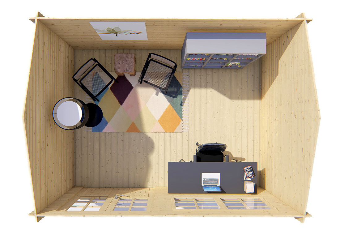 Kraainem tuinhuisje van binnenuit gezien